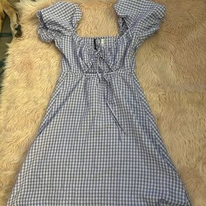 H&M Blue Gingham Mini Dress